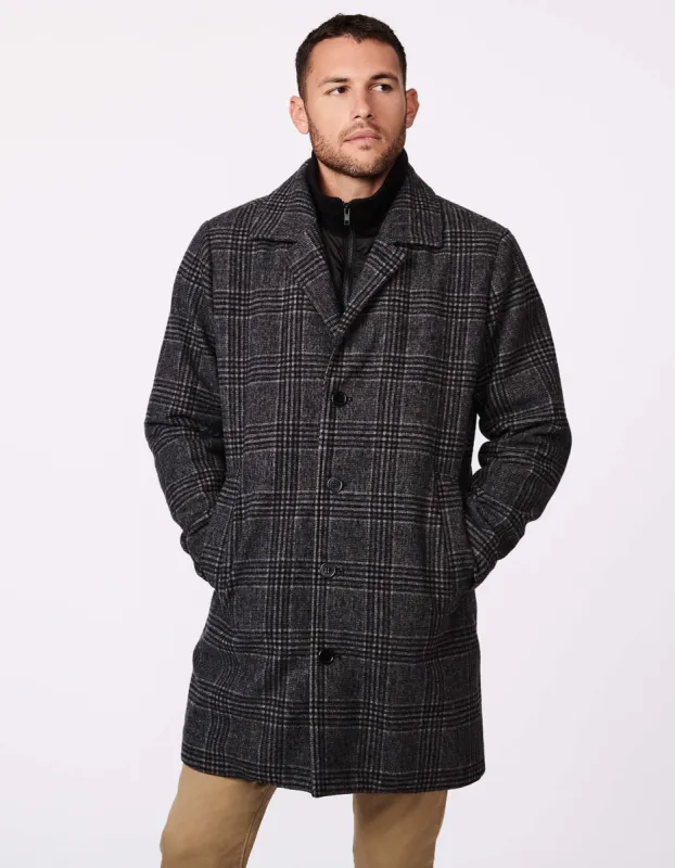 Men's Versatile Valley Plaid Wool Coat sold by Bernardo