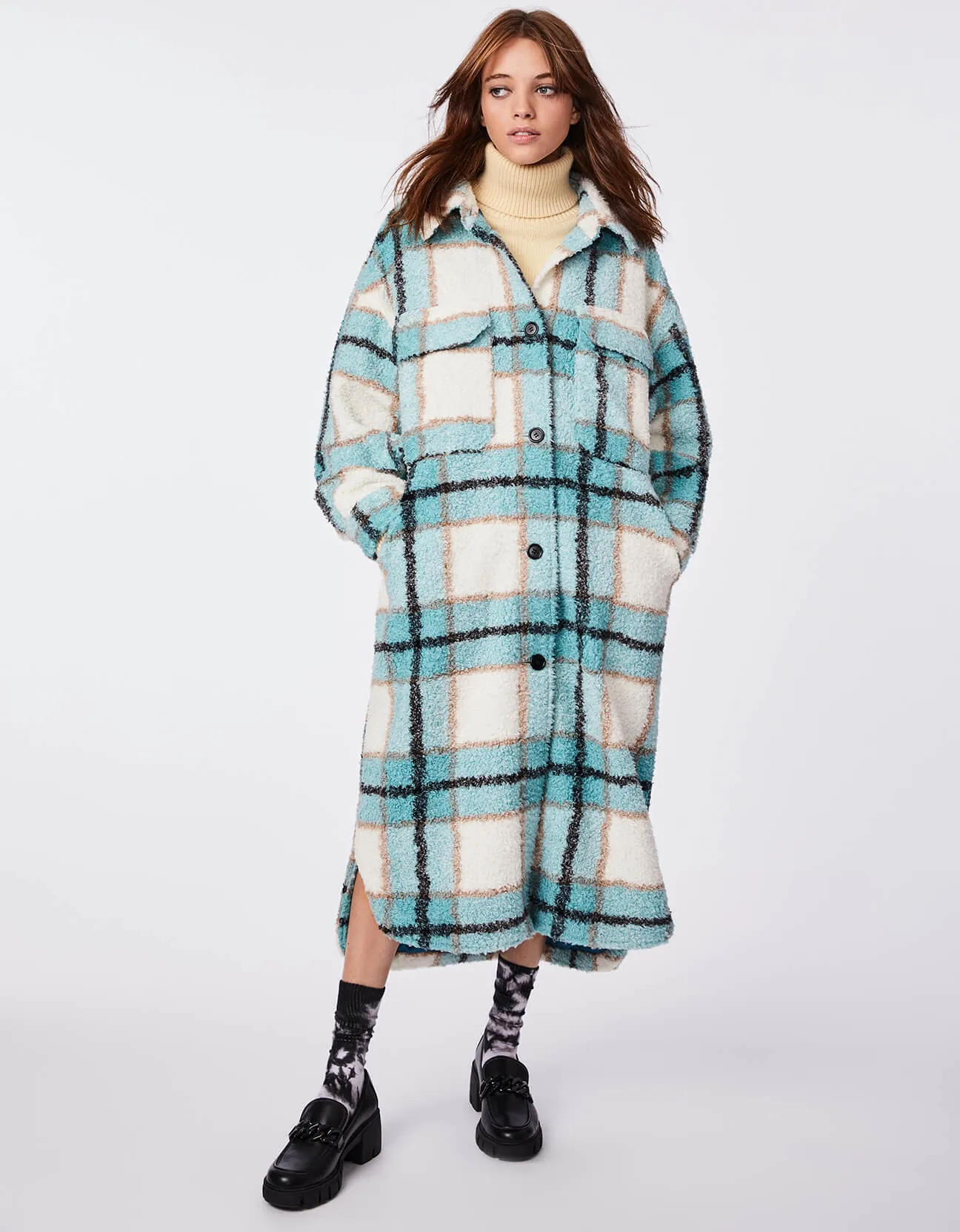 Plaid Unreal Teddy Shacket sold by Bernardo product image thumbnail 3