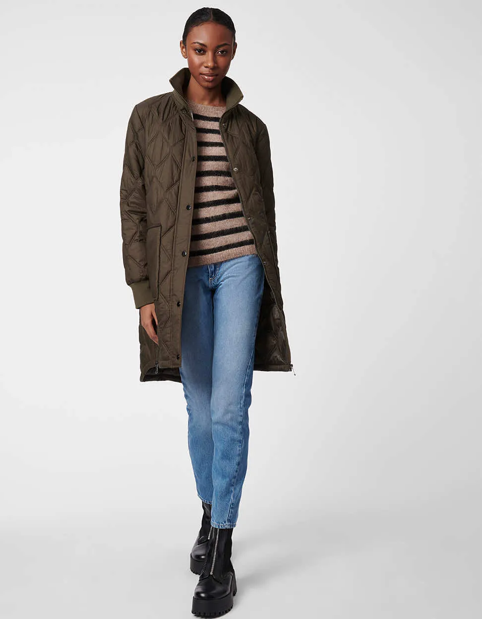 Diamond Stitch Quilted Puffer Jacket sold by Bernardo