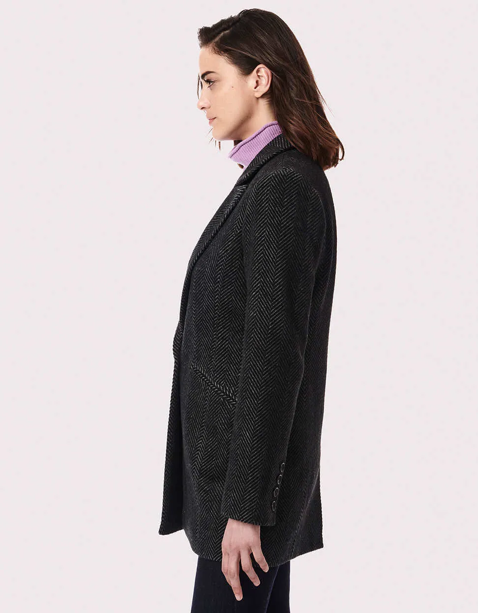 Vegan Wool Herringbone Blazer Jacket sold by Bernardo product image thumbnail 2