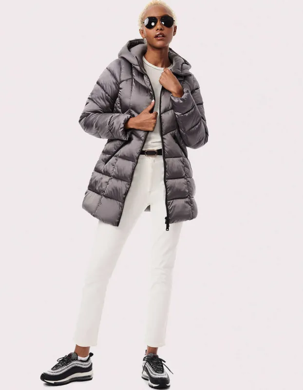 Metallic Fab Funnel Quilted Puffer Jacket sold by Bernardo