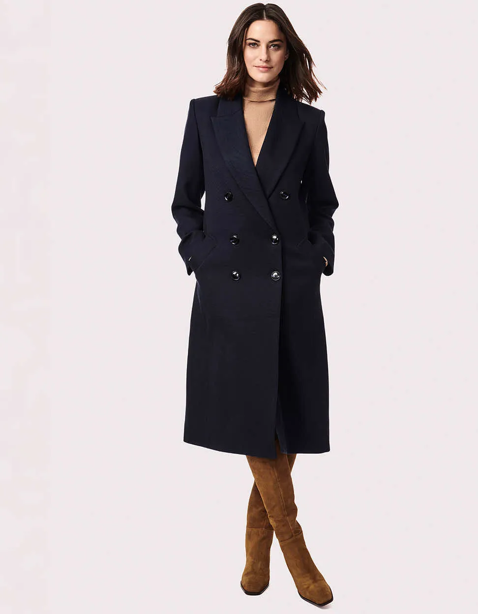 London Long Vegan-Wool Coat sold by Bernardo