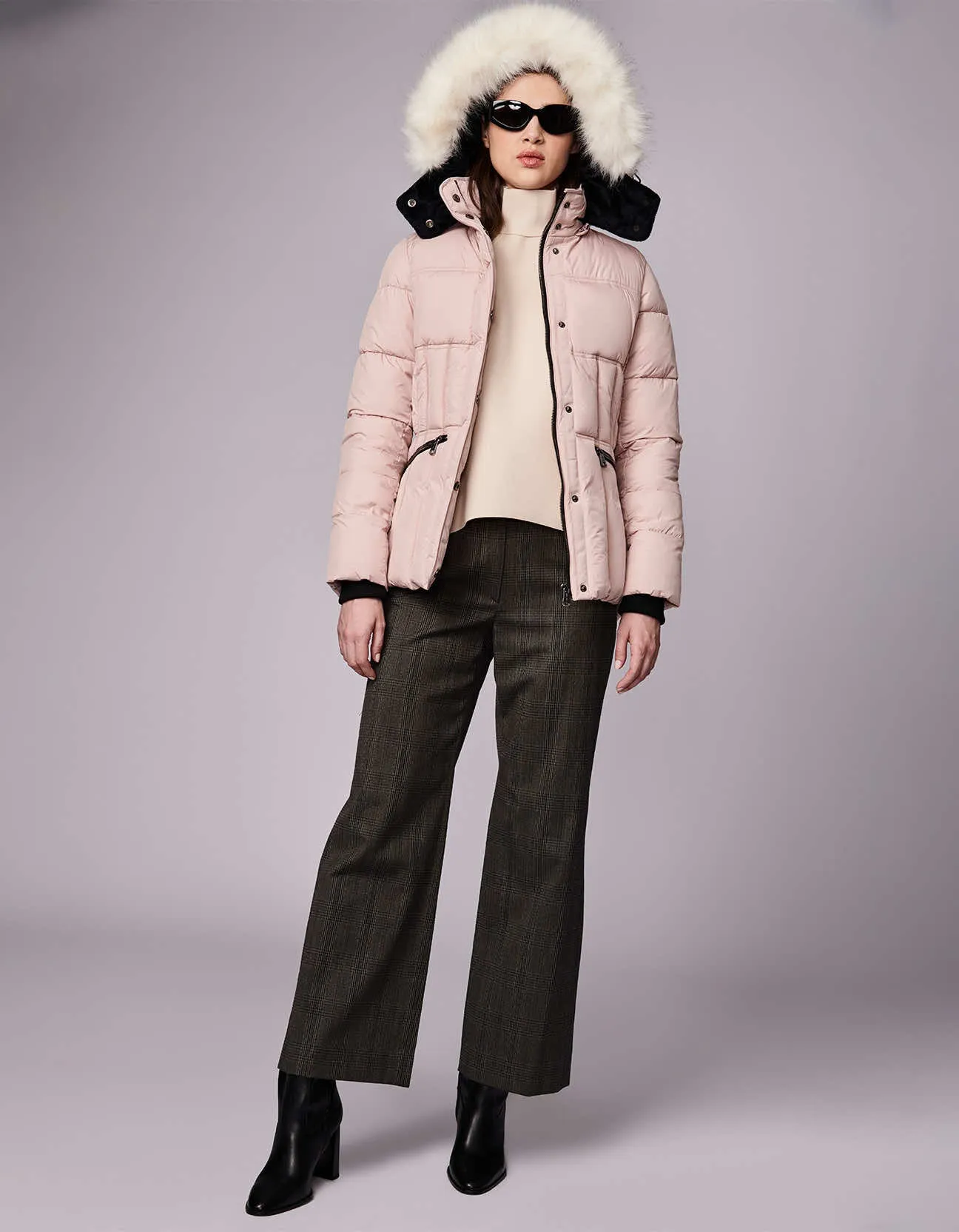 Park City Vegan Fur Trim Puffer Jacket sold by Bernardo