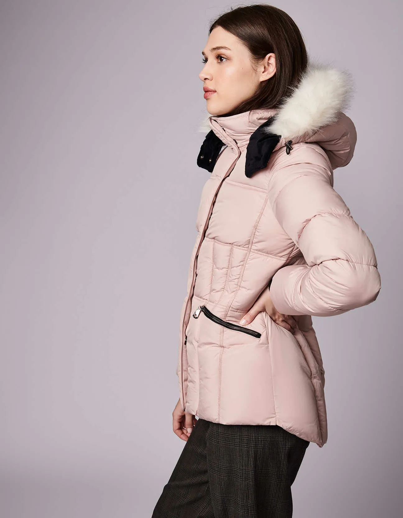 Park City Vegan Fur Trim Puffer Jacket sold by Bernardo product image thumbnail 3