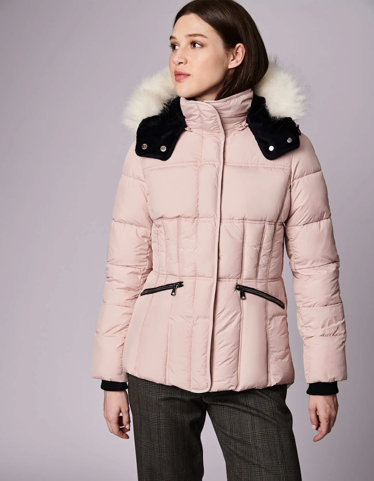 Park City Vegan Fur Trim Puffer Jacket sold by Bernardo product image thumbnail 2