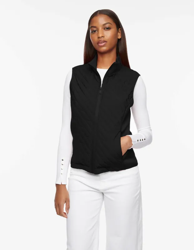Mod Mix Neoprene Trim Puffer Vest sold by Bernardo