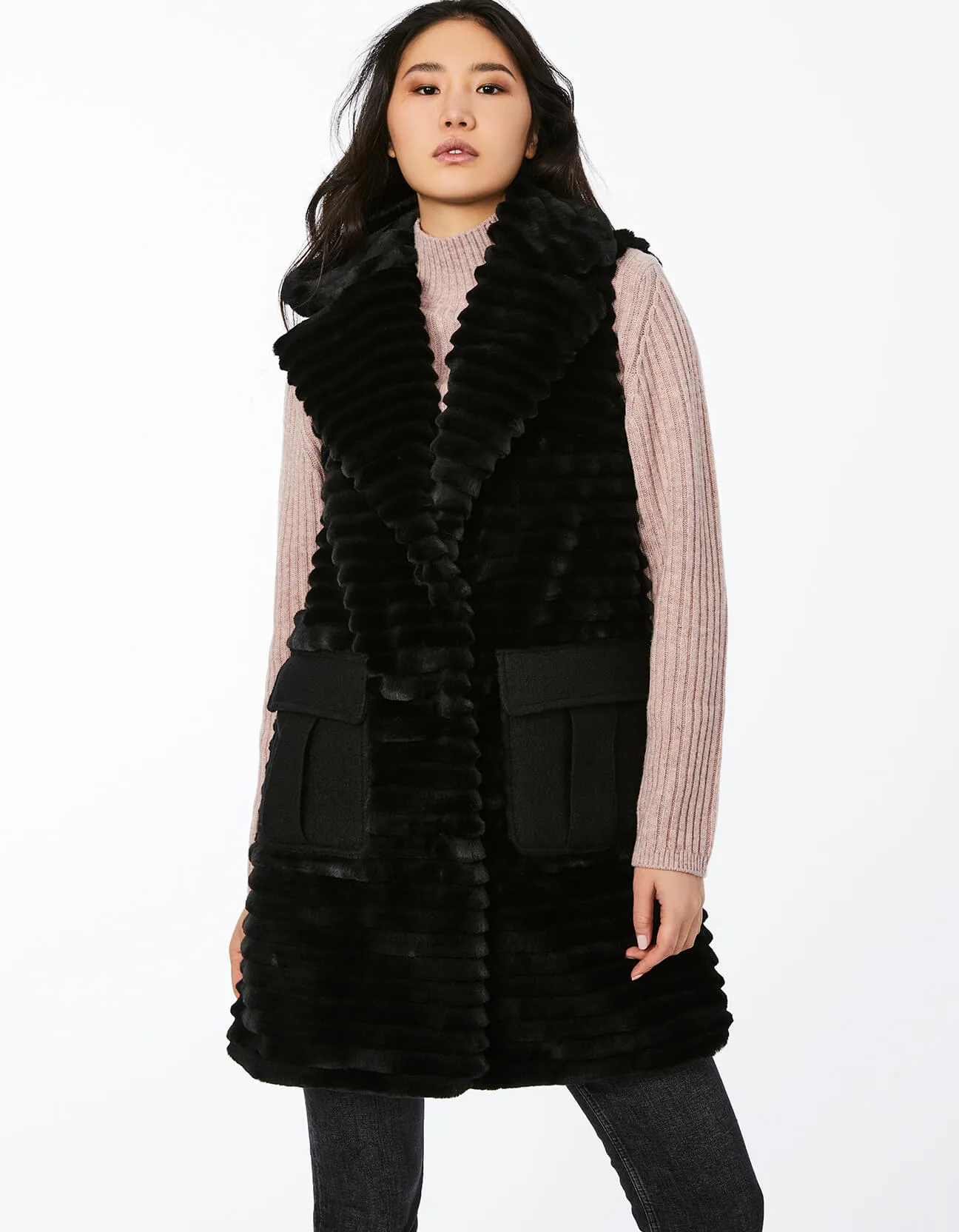 LUXE UNREAL FUR VEST sold by Bernardo