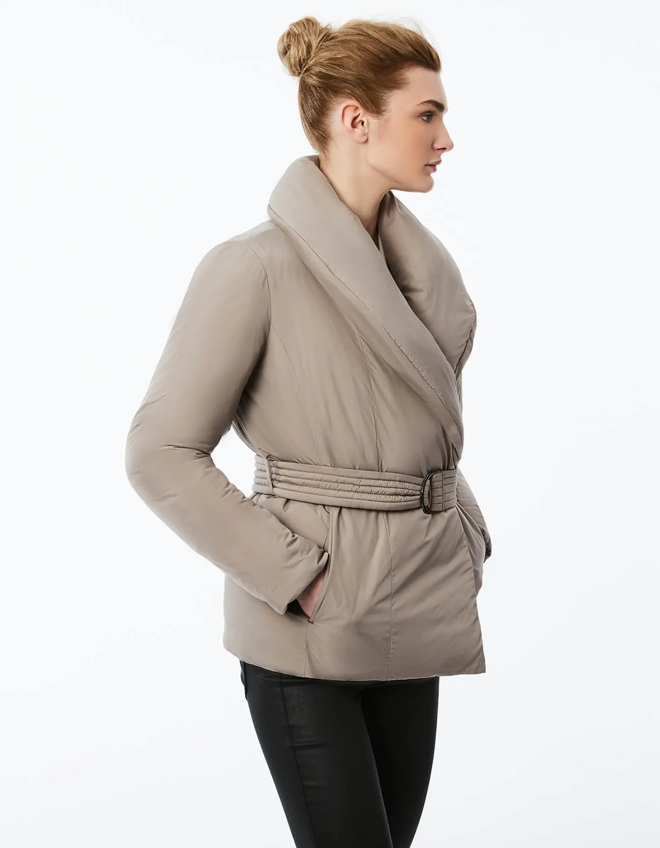 SHAWL WRAP BELTED PUFFER sold by Bernardo product image thumbnail 2