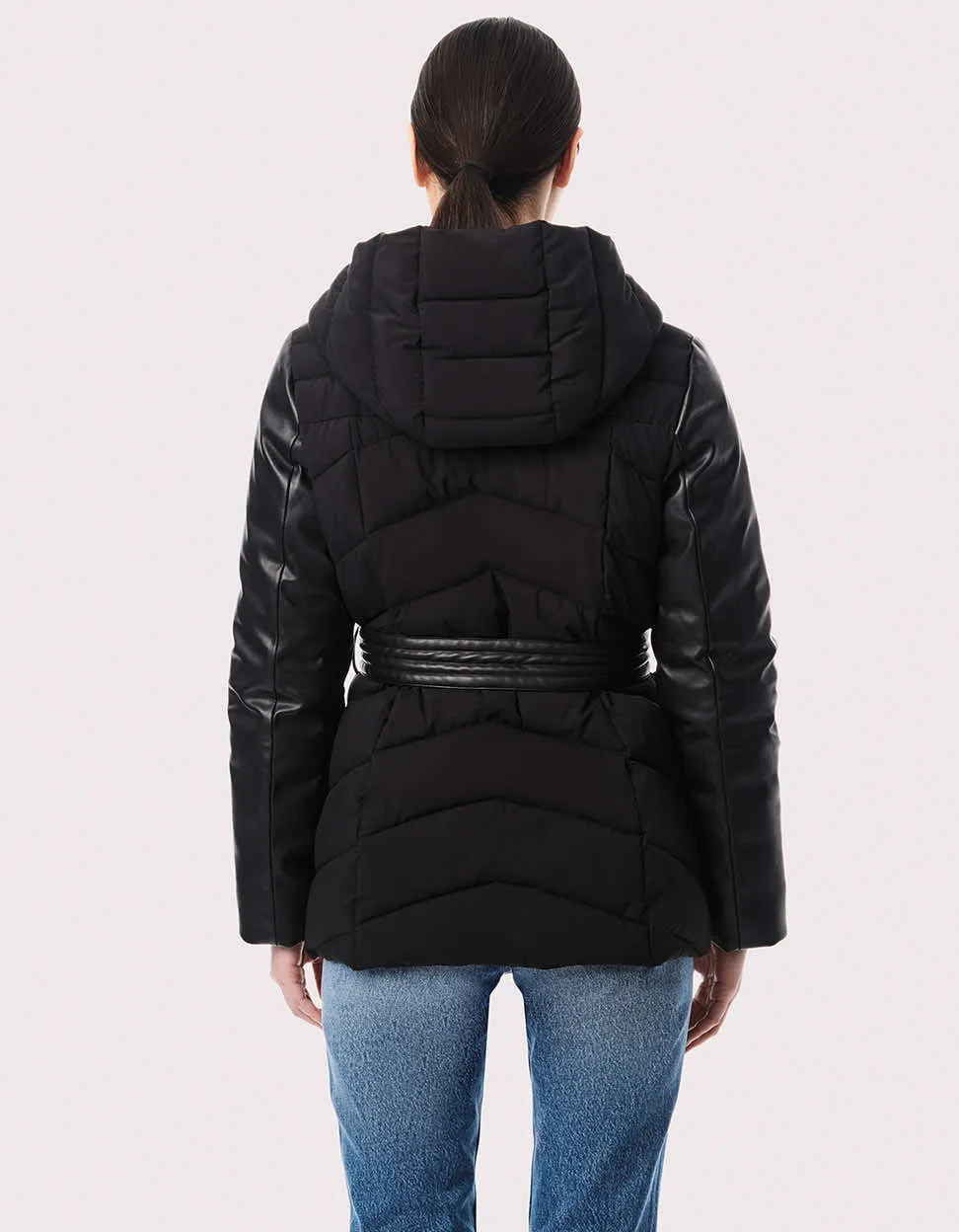 Modern Mixer Vegan Leather Puffer Jacket sold by Bernardo product image thumbnail 5