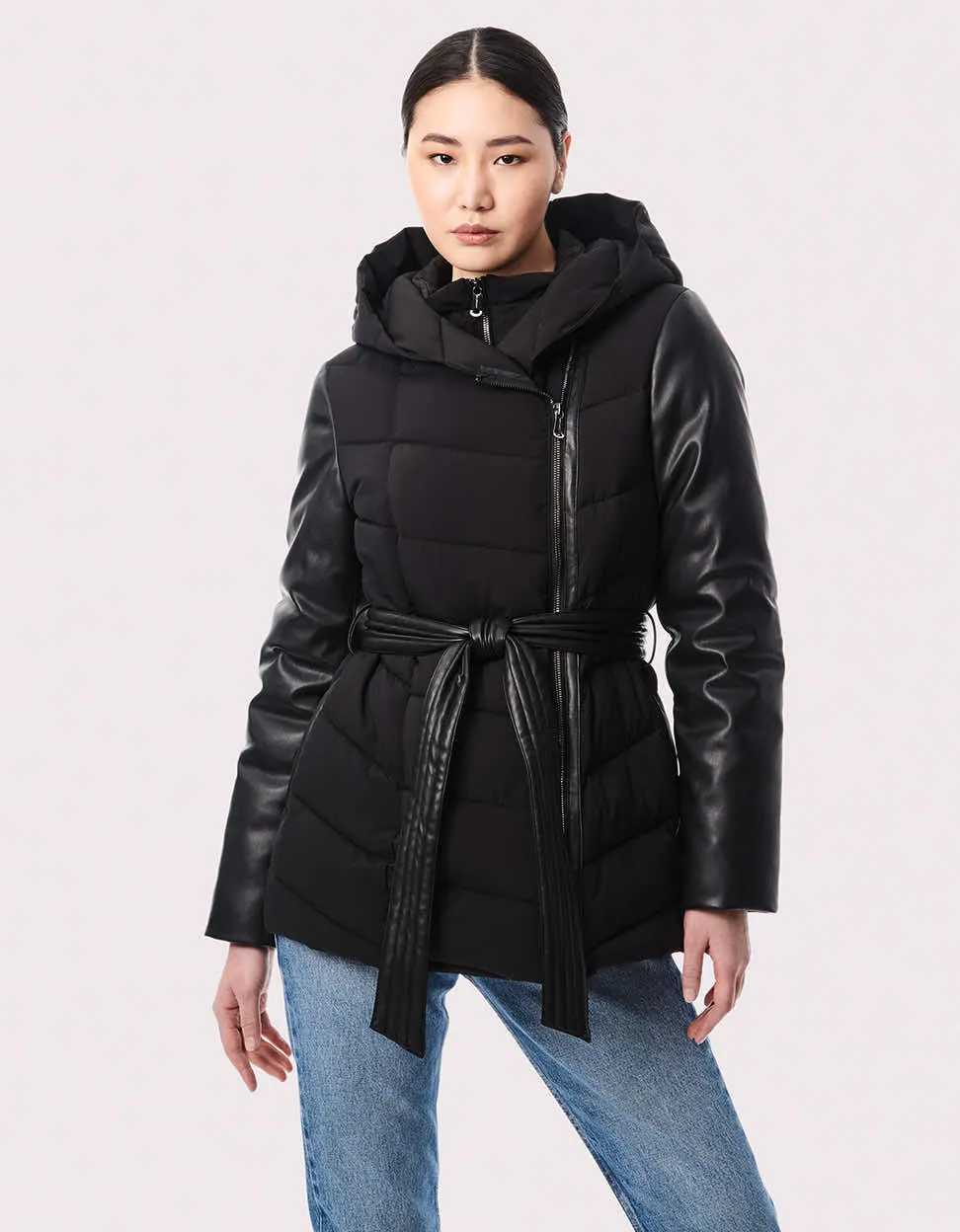 Modern Mixer Vegan Leather Puffer Jacket sold by Bernardo