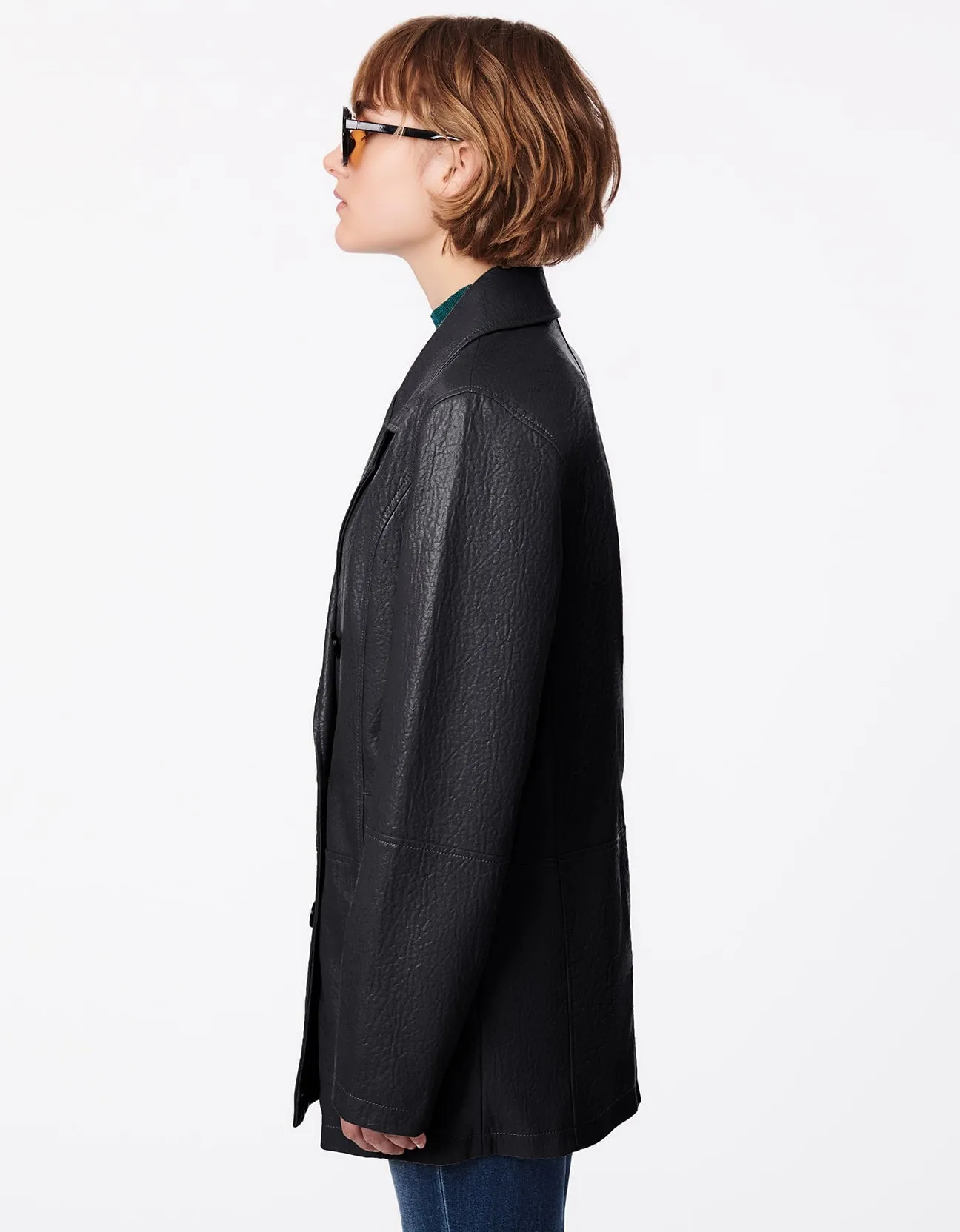 Relaxed Blazer Textured Vegan Jacket sold by Bernardo product image thumbnail 2