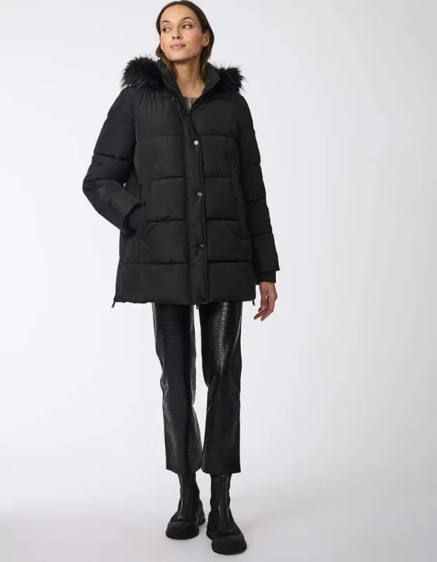 Short Outdoorsy Wool Combo Puffer Coat sold by Bernardo