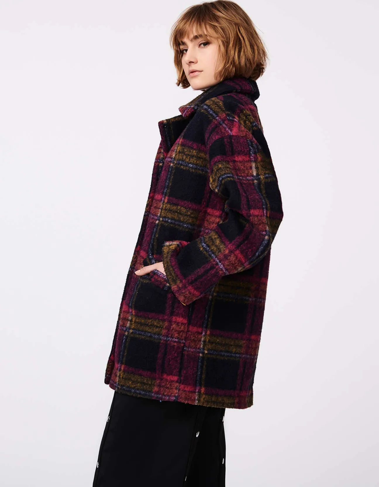 Plaid Pairings Wool Coat sold by Bernardo product image thumbnail 3