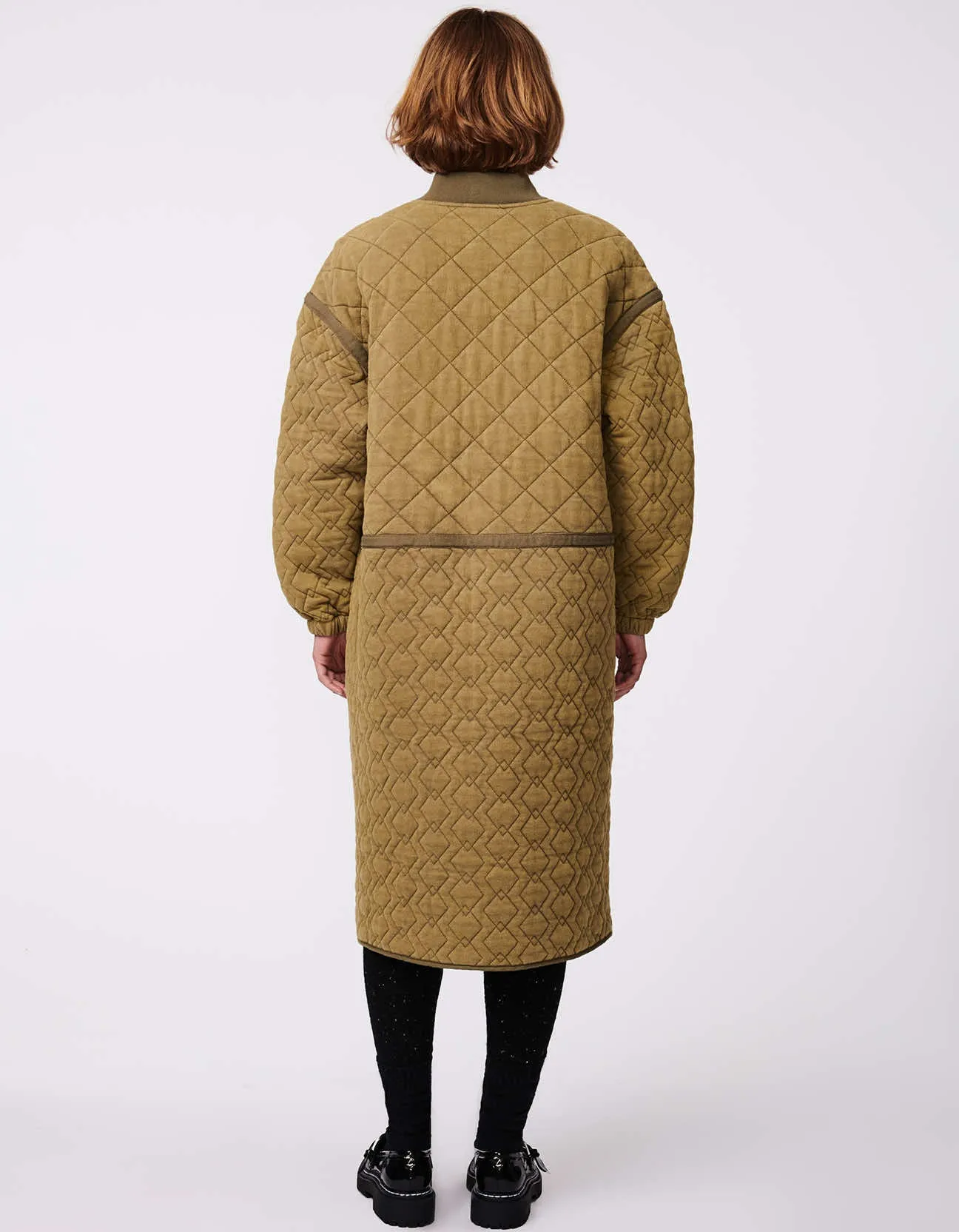 Mix-Stitch Long Quilted Coat sold by Bernardo product image thumbnail 4