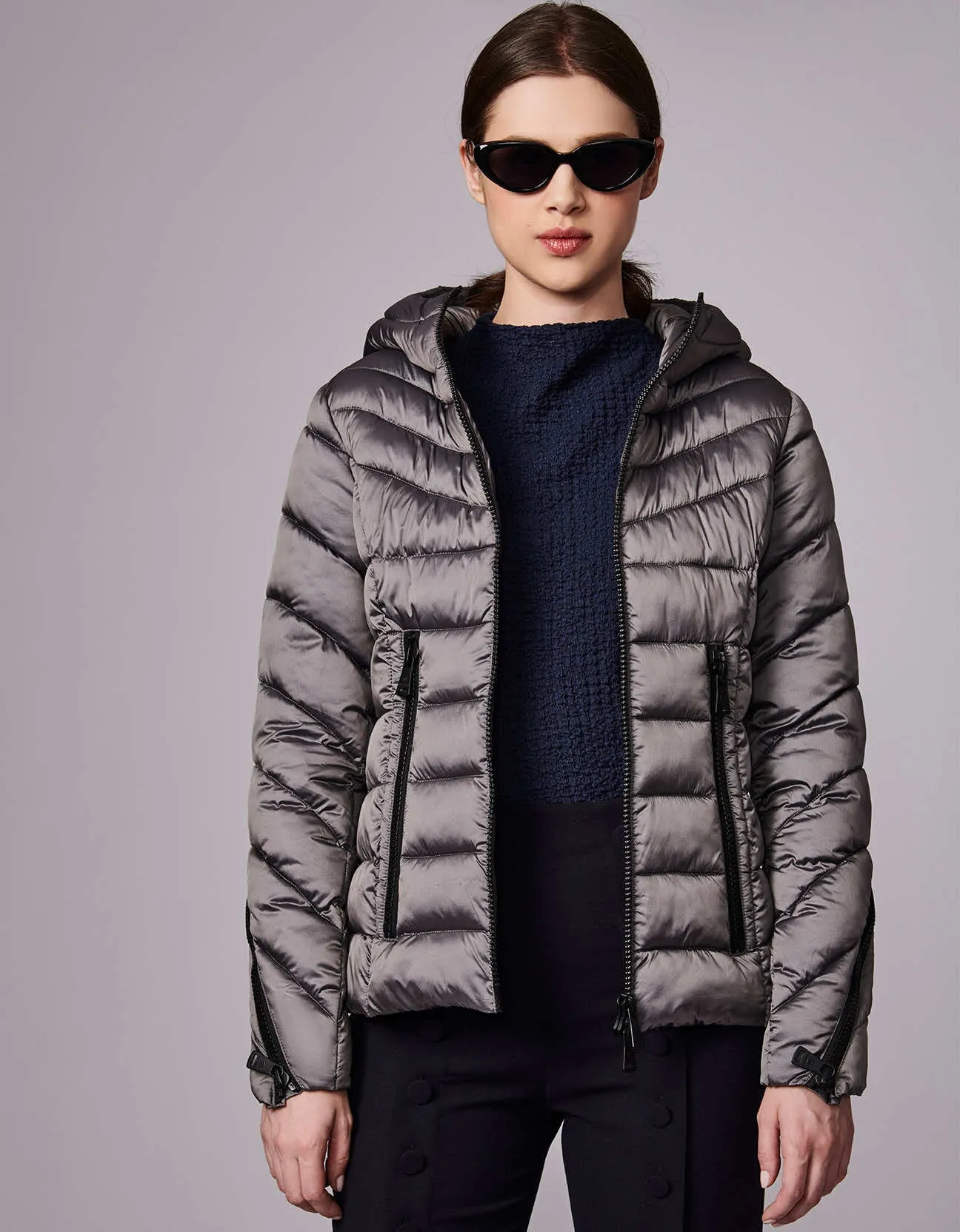 Metallic Zip Around Funnel Puffer sold by Bernardo product image thumbnail 3