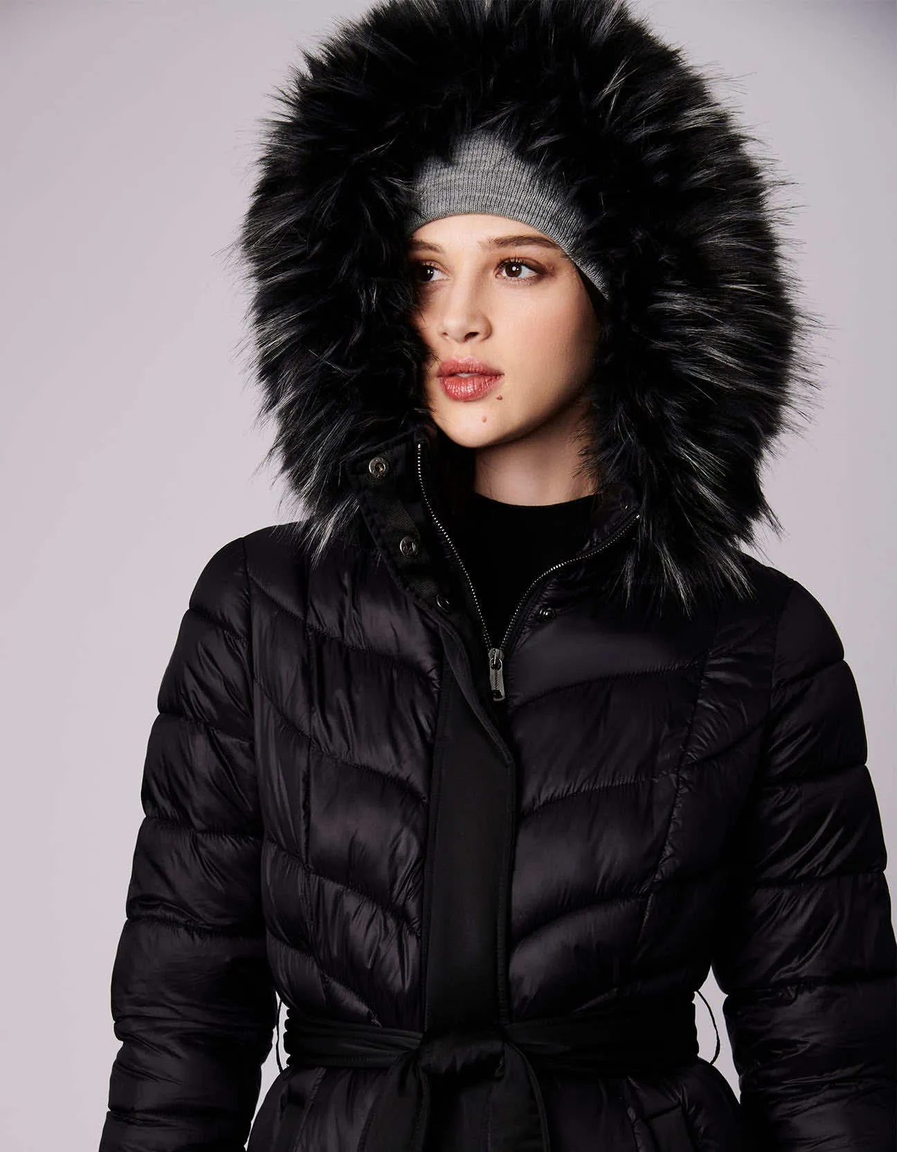 Jetsetter Vegan Fur Trim Long Puffer Coat sold by Bernardo product image thumbnail 2