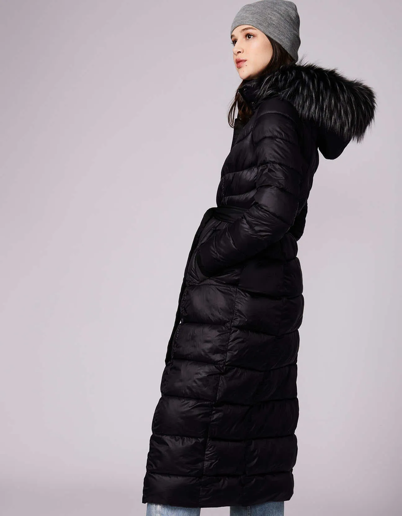 Jetsetter Vegan Fur Trim Long Puffer Coat sold by Bernardo product image thumbnail 3