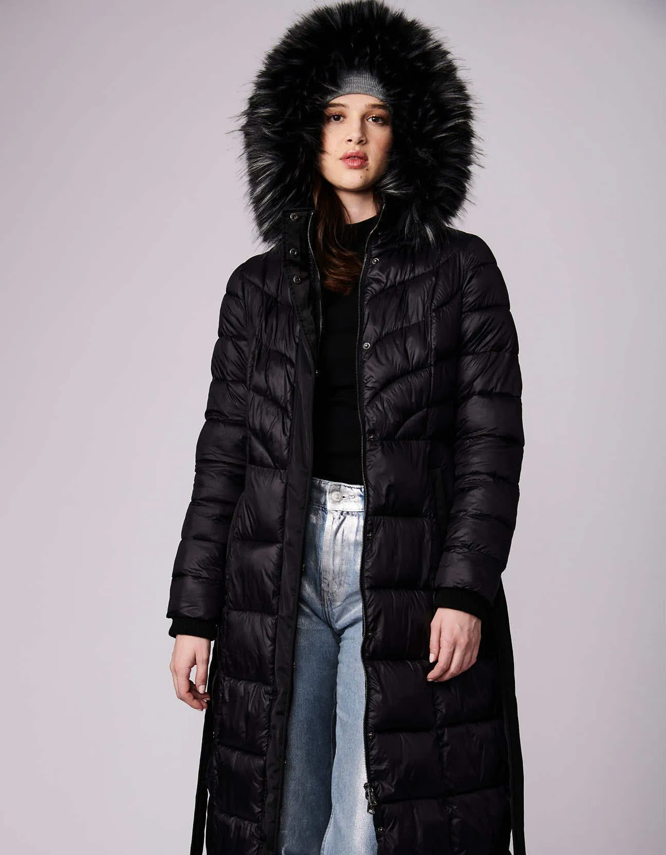 Jetsetter Vegan Fur Trim Long Puffer Coat sold by Bernardo product image thumbnail 5