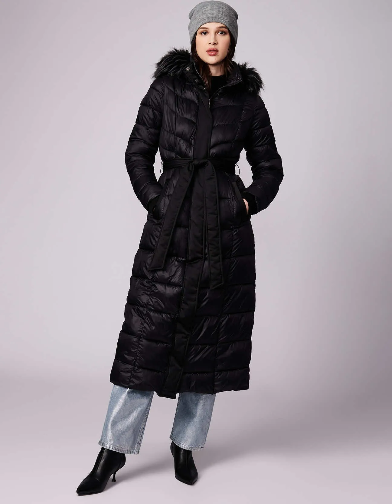 Jetsetter Vegan Fur Trim Long Puffer Coat sold by Bernardo
