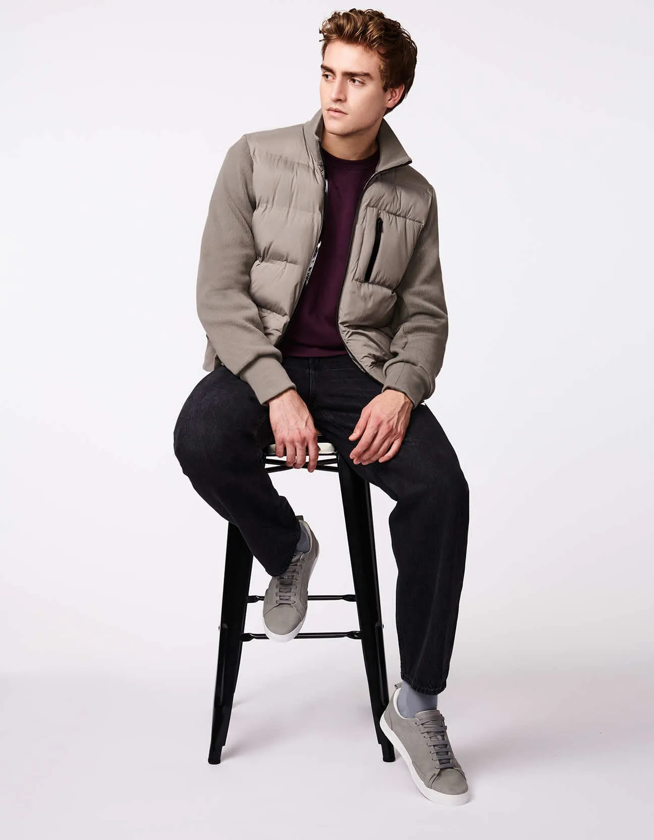 Men's Knit-Mix Puffer Jacket sold by Bernardo