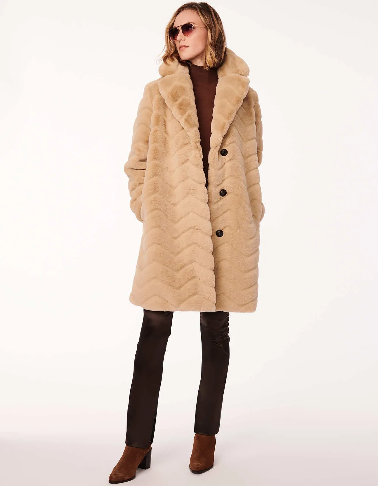 Zigzag Vegan Fur Coat sold by Bernardo product image thumbnail 2