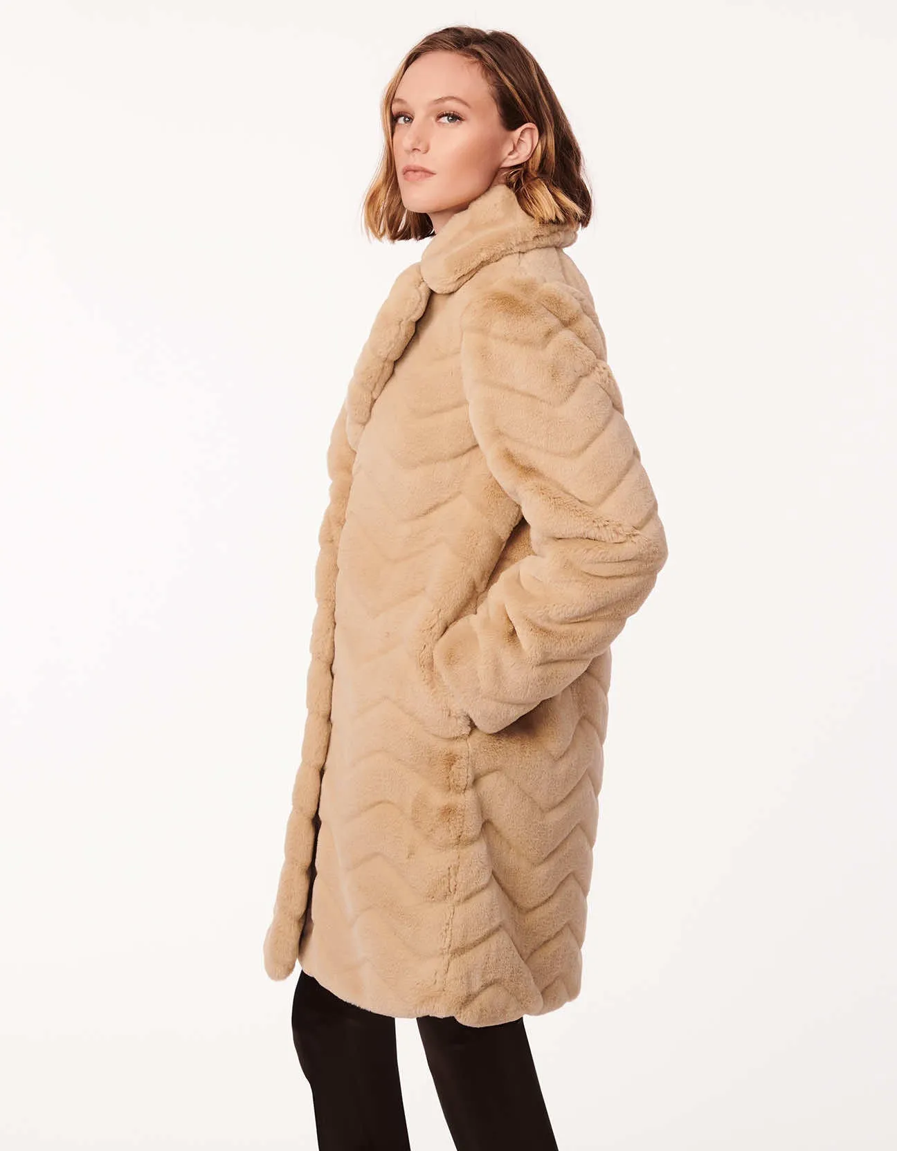 Zigzag Vegan Fur Coat sold by Bernardo product image thumbnail 3