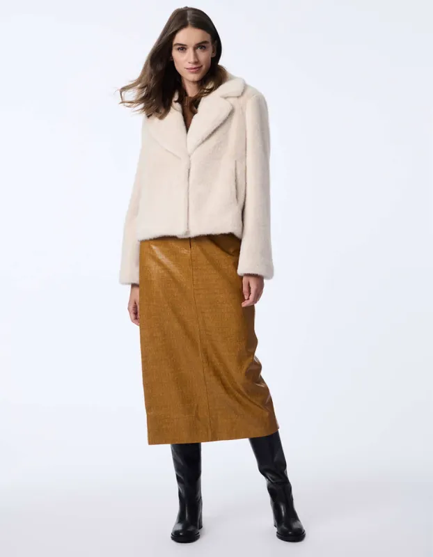 Luxe Line Faux Fur Coat sold by Bernardo