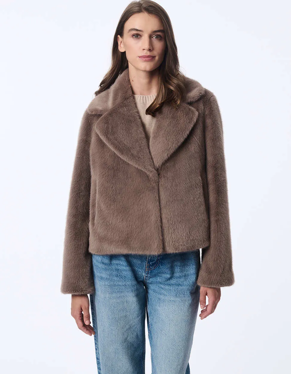 Luxe Line Faux Fur Coat sold by Bernardo product image thumbnail 3