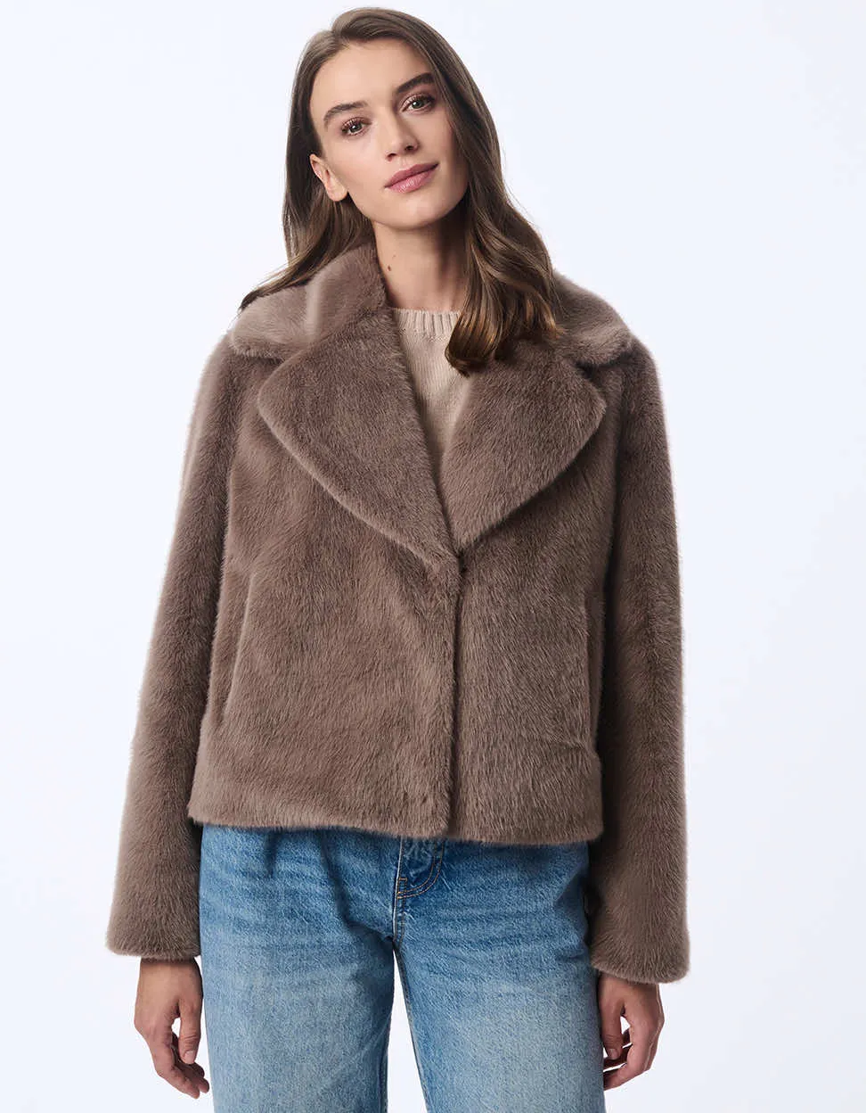 Luxe Line Faux Fur Coat sold by Bernardo product image thumbnail 2