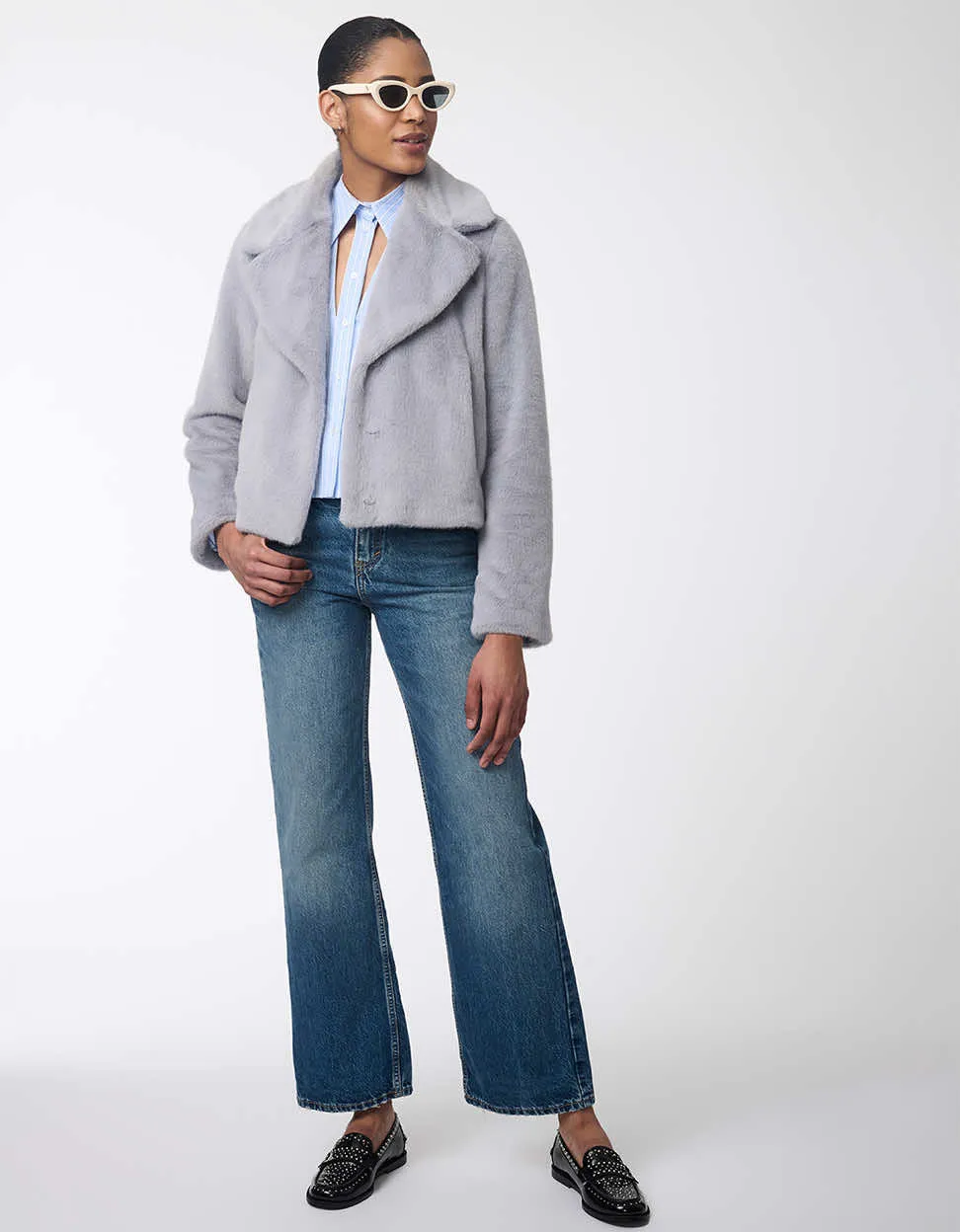 Luxe Line Faux Fur Coat sold by Bernardo product image thumbnail 2