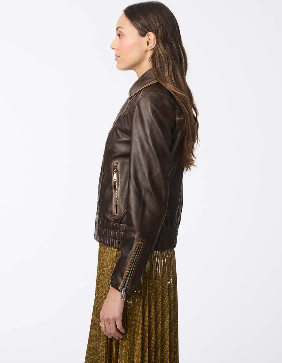 Aviator Classic Leather Bomber Jacket sold by Bernardo product image thumbnail 4