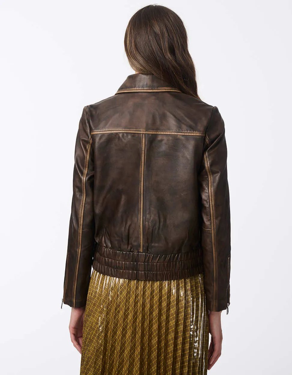 Aviator Classic Leather Bomber Jacket sold by Bernardo product image thumbnail 5