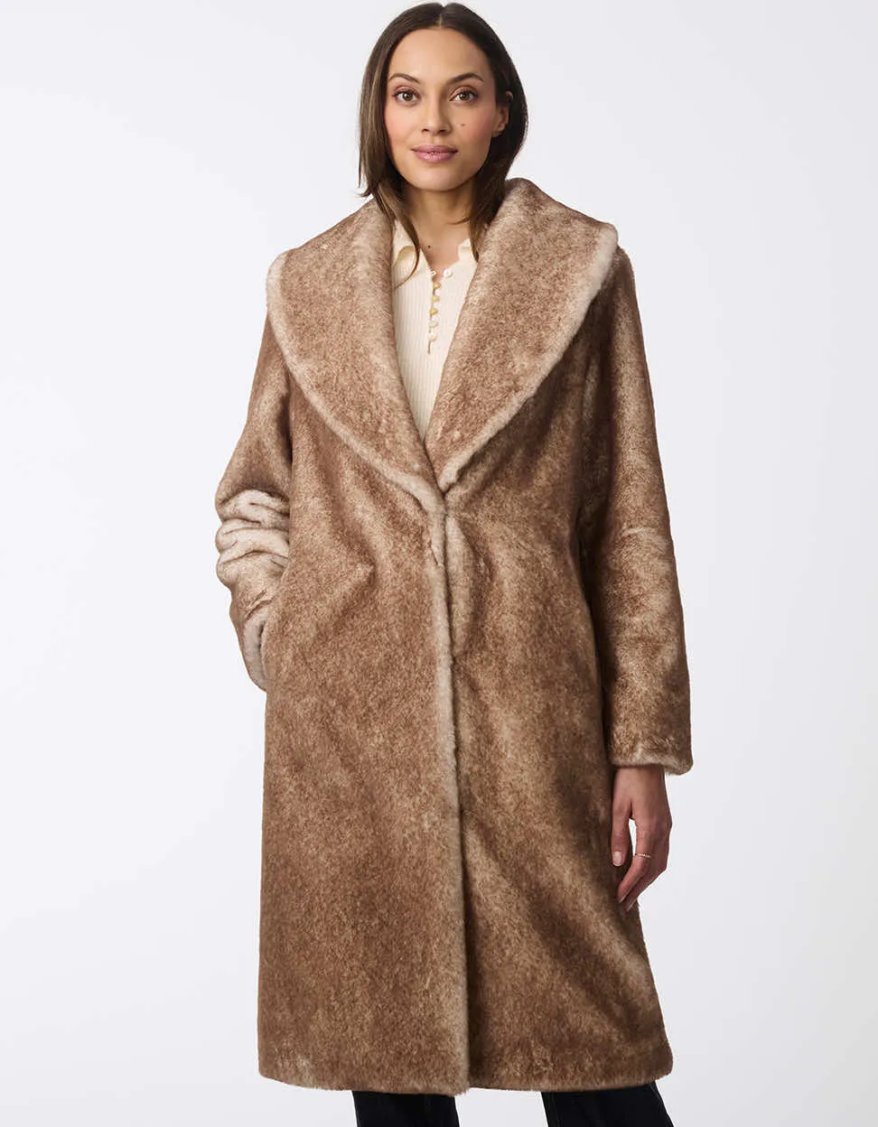 Luxe Plush Faux Fur Coat sold by Bernardo product image thumbnail 2
