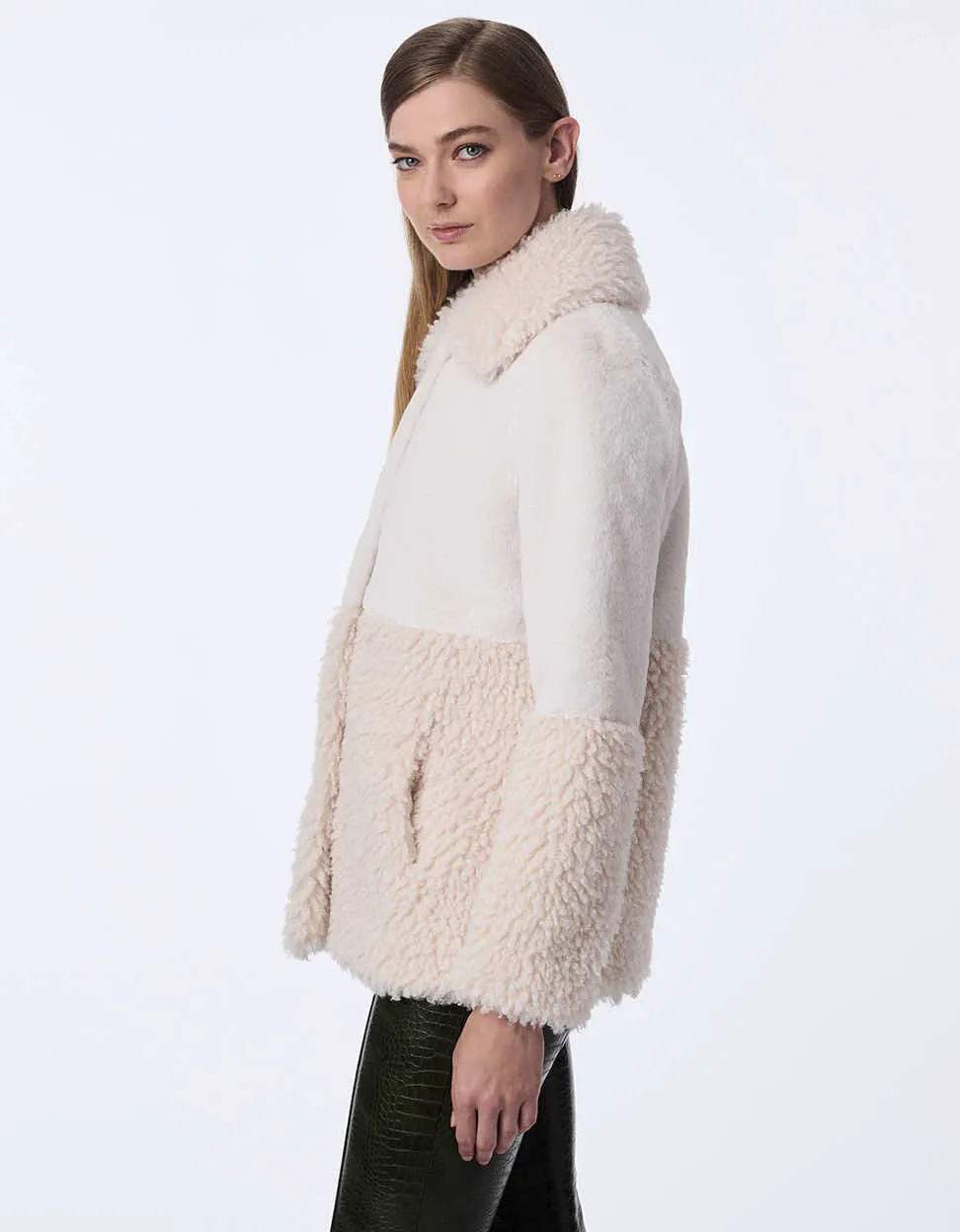 Textura Fusion Faux Fur Coat sold by Bernardo product image thumbnail 4