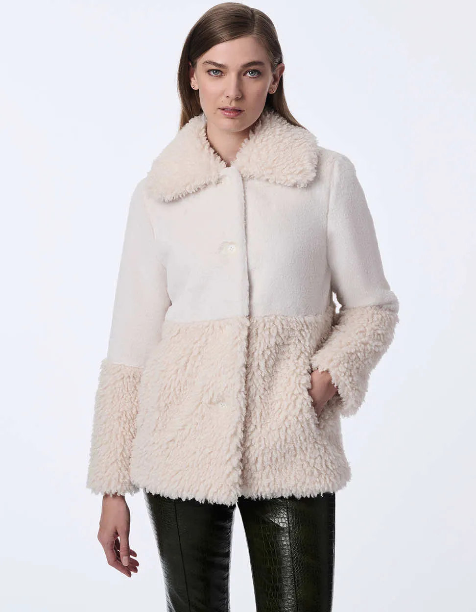 Textura Fusion Faux Fur Coat sold by Bernardo product image thumbnail 3