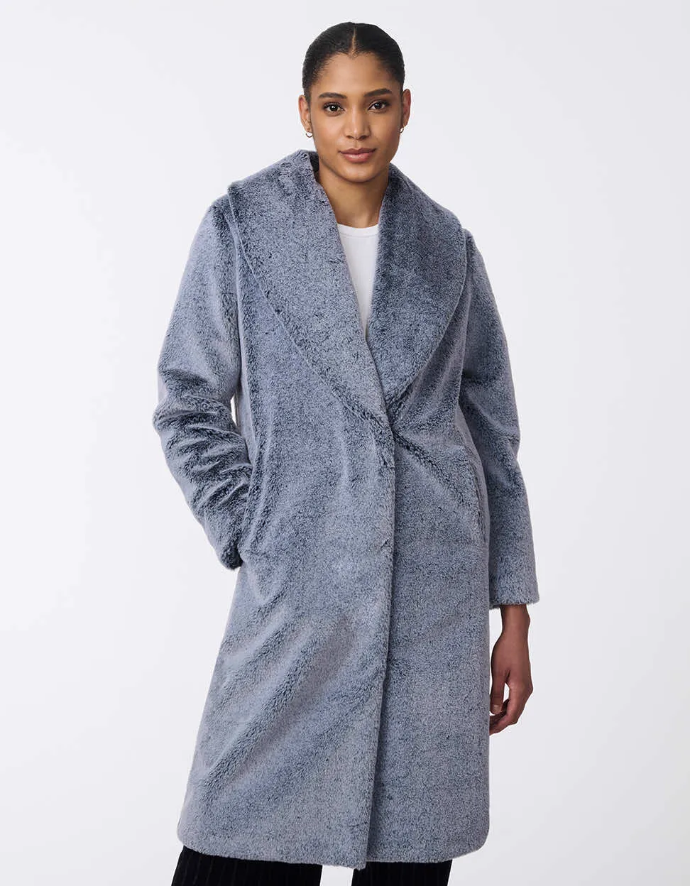 Luxe Plush Faux Fur Coat sold by Bernardo