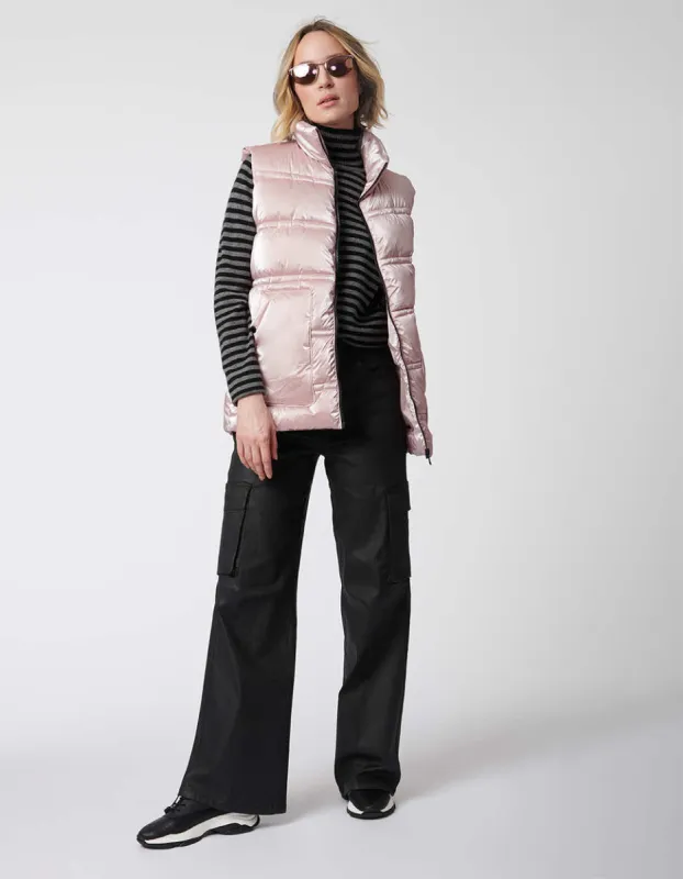 Breast Cancer Awareness Metallic Puffer Vest sold by Bernardo