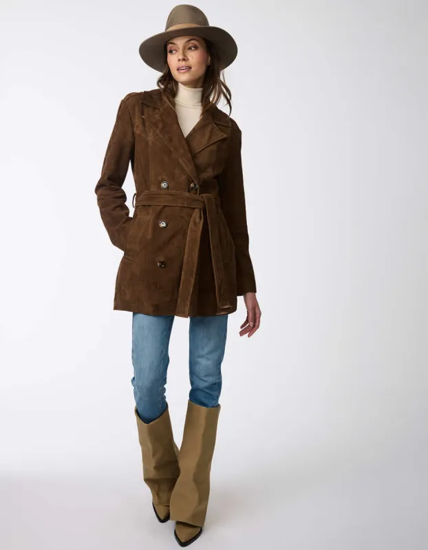 Pinnacle Suede Double Breasted Jacket sold by Bernardo