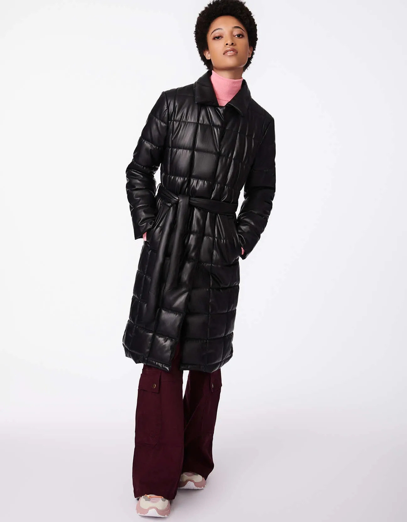 On The Grid Long Belted Vegan Puffer Coat sold by Bernardo