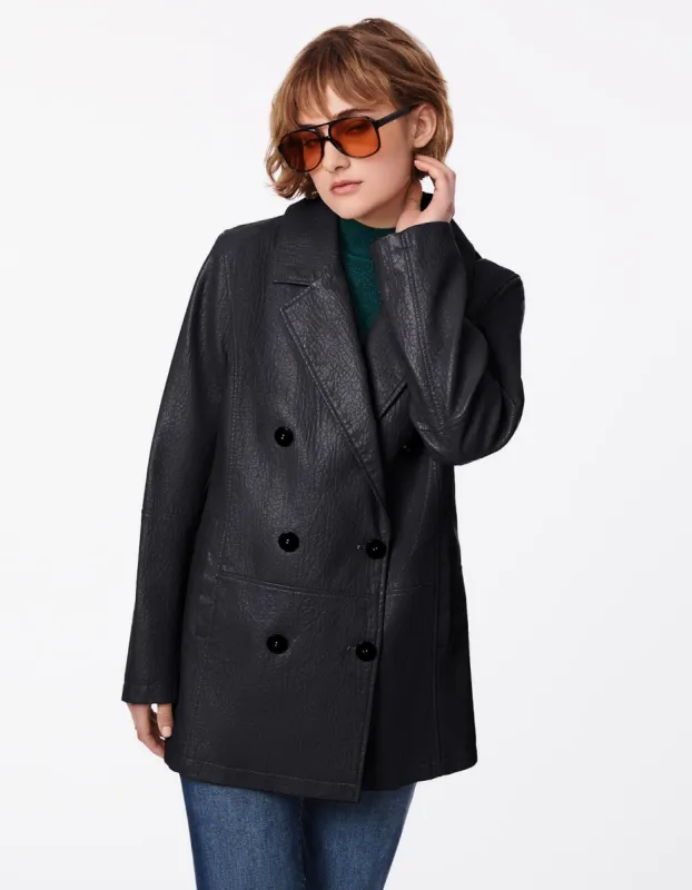 Relaxed Blazer Textured Vegan Jacket sold by Bernardo