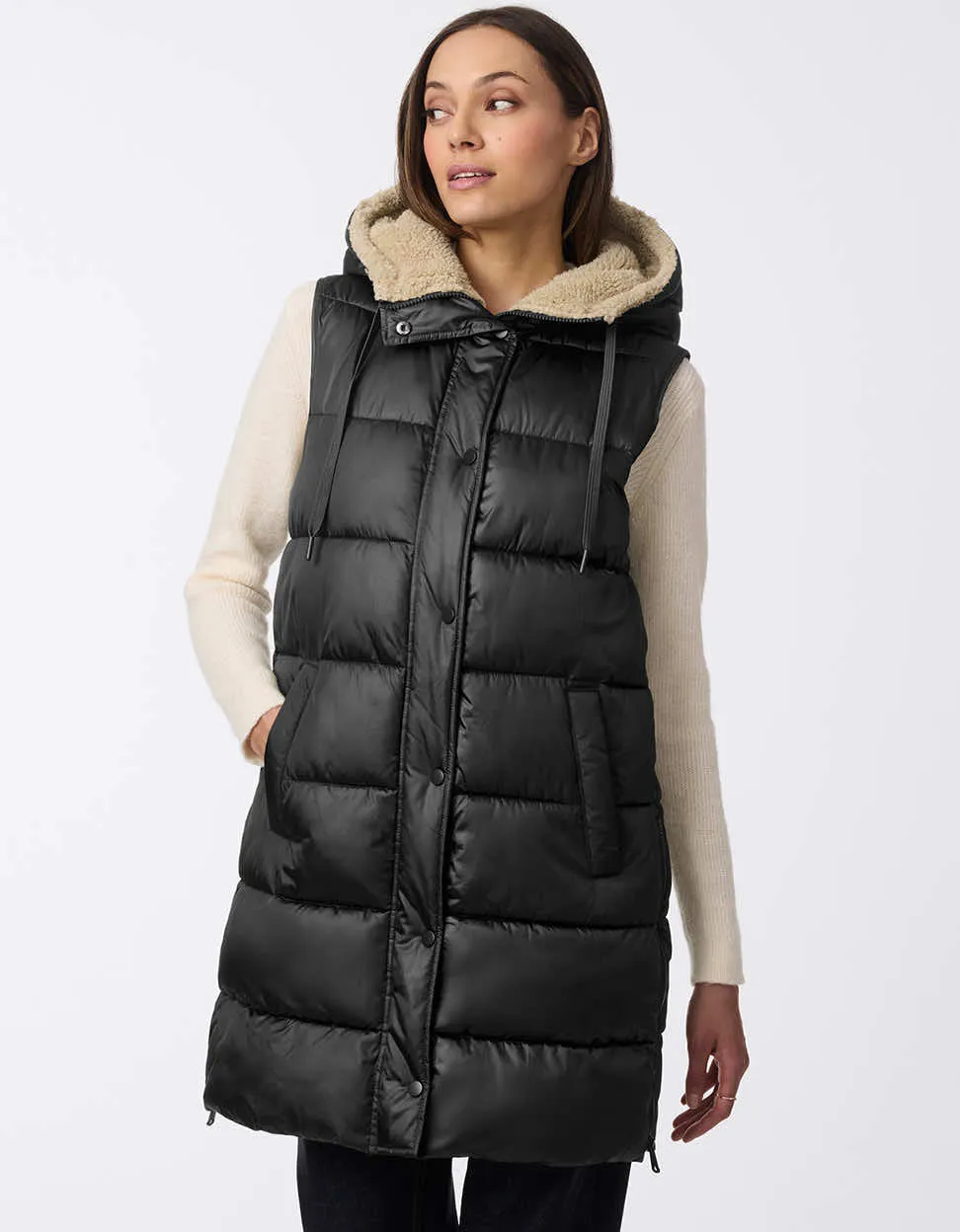 Summit Long Puffer Vest sold by Bernardo