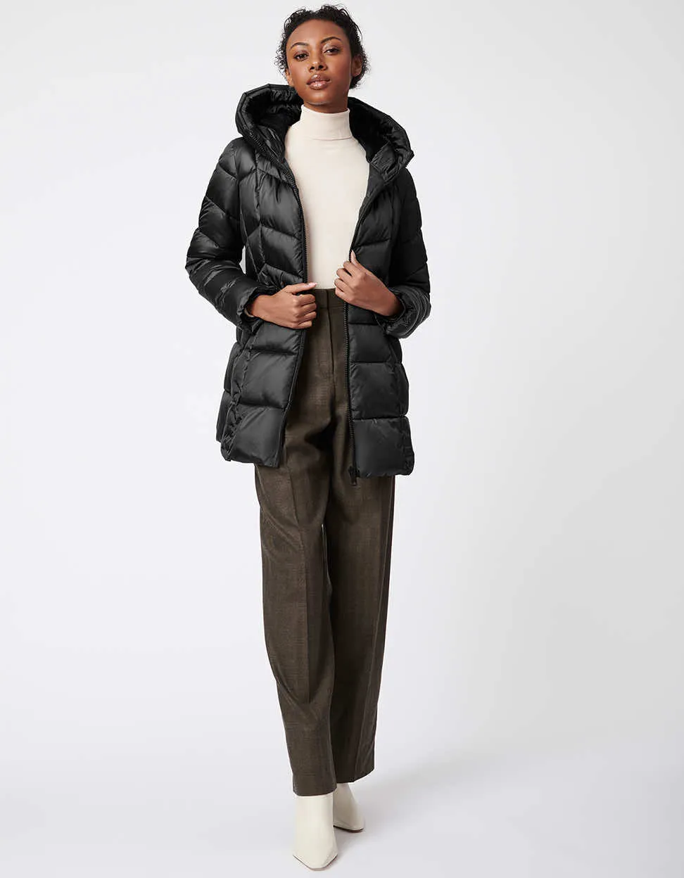 Fab Funnel Shiny Quilted Puffer sold by Bernardo