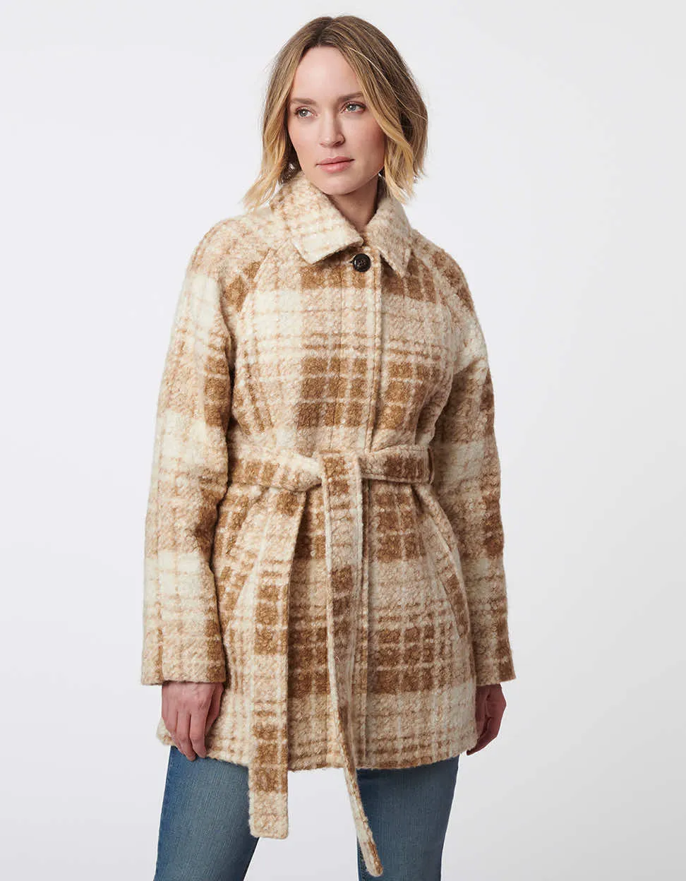 Tartan Belted Jacket sold by Bernardo product image thumbnail 3