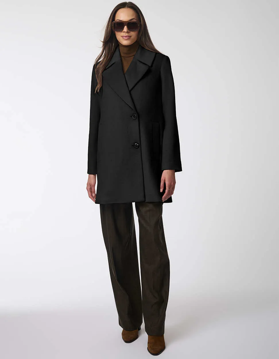 Grand Sleek Wool Coat sold by Bernardo