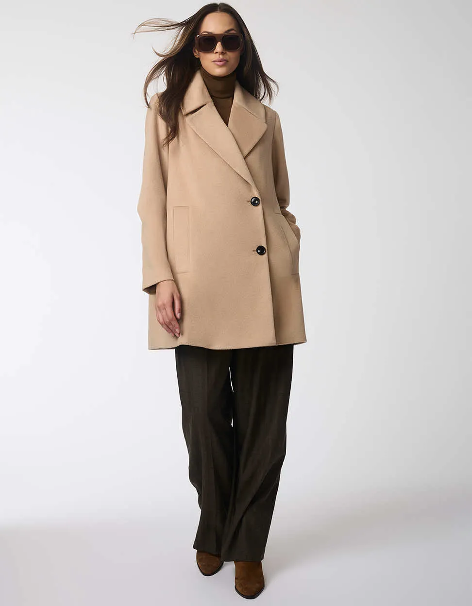 Grand Sleek Wool Coat sold by Bernardo