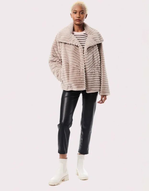 Castle Cozy Vegan Fur Jacket sold by Bernardo