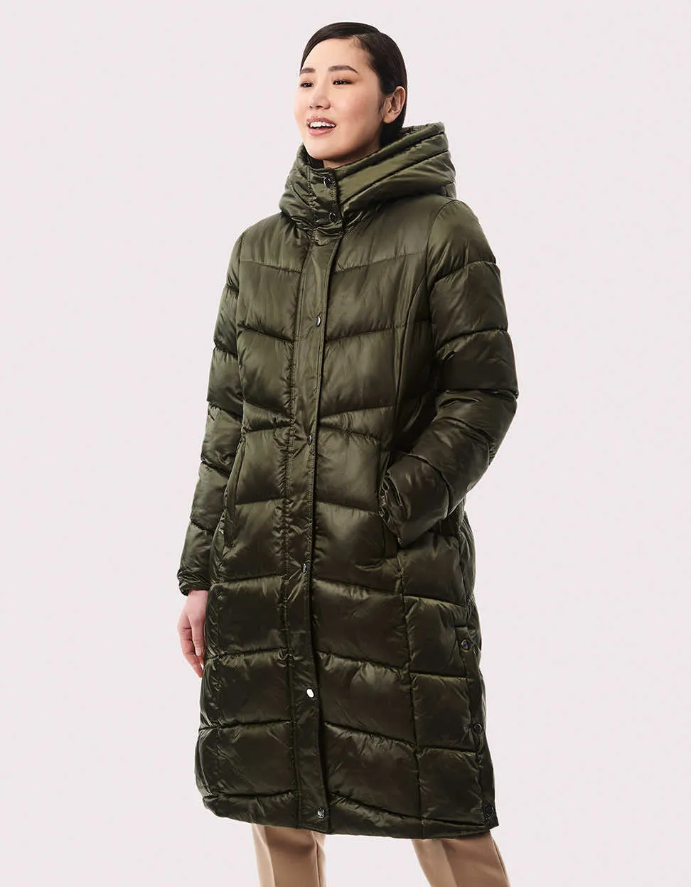 Manhattan Matte Long Puffer Coat sold by Bernardo