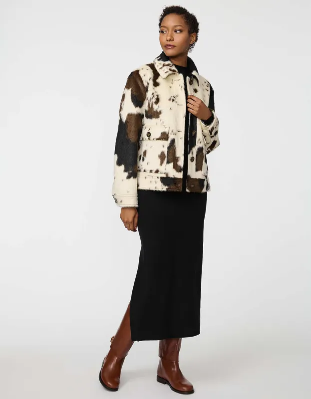 Dakota Cow Print Jacket sold by Bernardo
