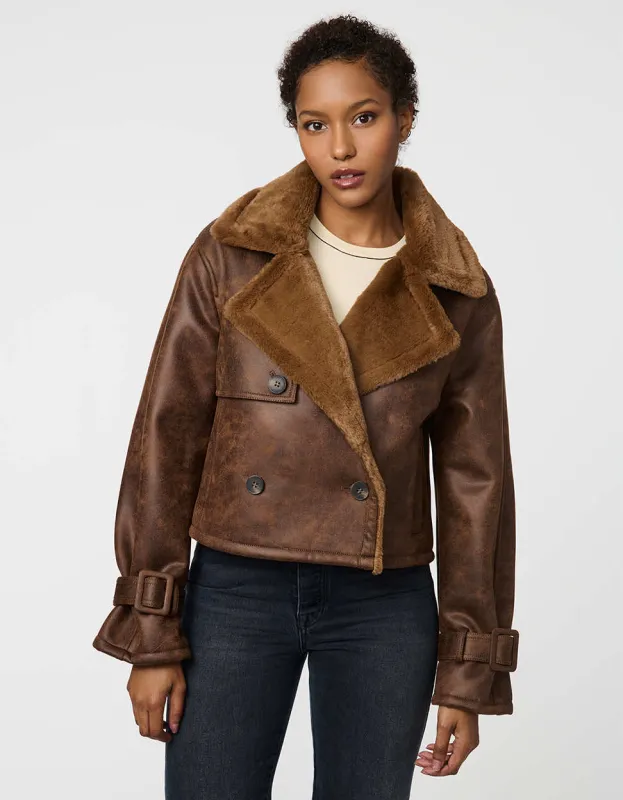 Marlowe Suede and Faux Fur Jacket sold by Bernardo