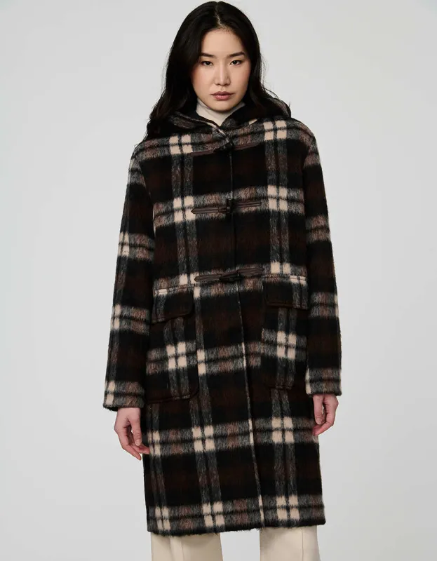 Alderfield Hairy Plaid Wool Coat sold by Bernardo